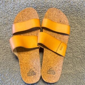 Reef Brown Sandals with Cork Footbed